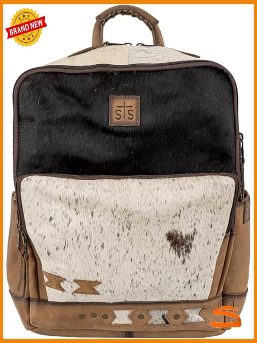 Durable Leather Backpack w/3 Zip Compartments, 13" x 15.5", Travel Laptop